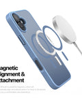 Button cutouts on light blue iPhone 16 case for easy access.