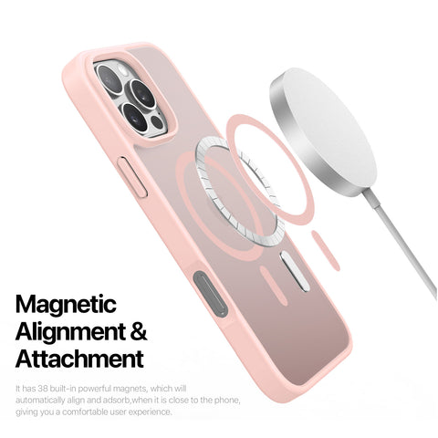 Durable pink iPhone 16 Pro case with lightweight design.