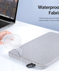 Water-resistant sleeve for laptops with smooth access zipper