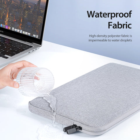 Water-resistant sleeve for laptops with smooth access zipper