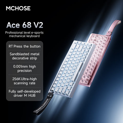 MCHOSE Ace 68 V2 RGB Hot-swappable Wired Mechanical Gaming Keyboard - Ring Magnetic Axis, 68 keys
