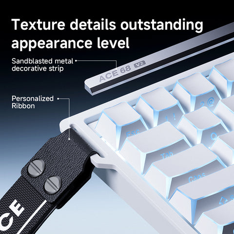 MCHOSE Ace 68 V2 RGB Hot-swappable Wired Mechanical Gaming Keyboard - Ring Magnetic Axis, 68 keys