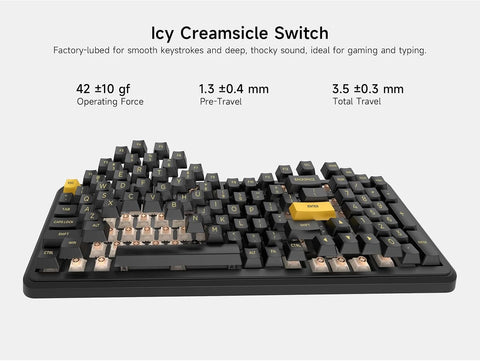 MCHOSE K99 V3 RGB Hot-Swappable Wireless Gaming Keyboard, Icy Creamsicle Switch, 99 keys