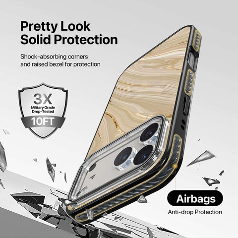 Magnetic iPhone Case - Gold Marble