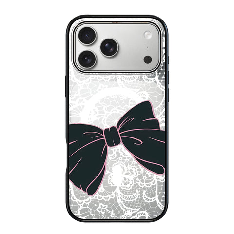 Magnetic Clear iPhone Case – Lace Bow
