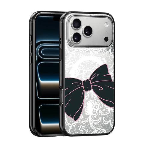 Magnetic Clear iPhone Case – Lace Bow