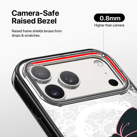 Magnetic Clear iPhone Case – Lace Bow