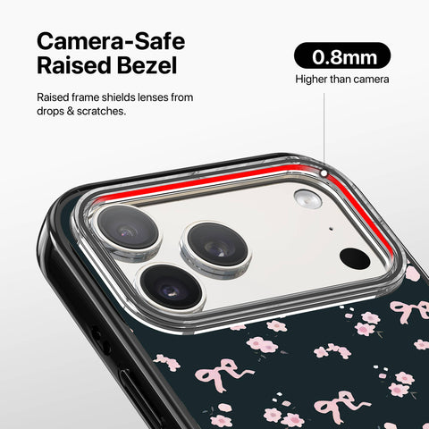 Magnetic Clear Case – Midnight Bloom Bow