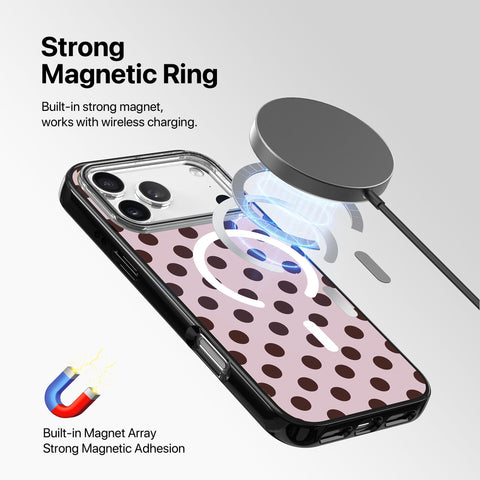 Magnetic iPhone Case - Mocha Dots