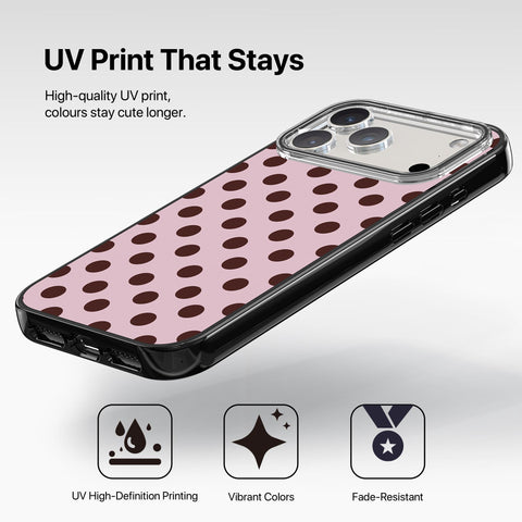Magnetic iPhone Case - Mocha Dots