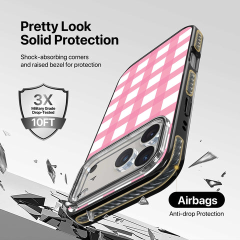 Magnetic iPhone Case - Pink Gingham