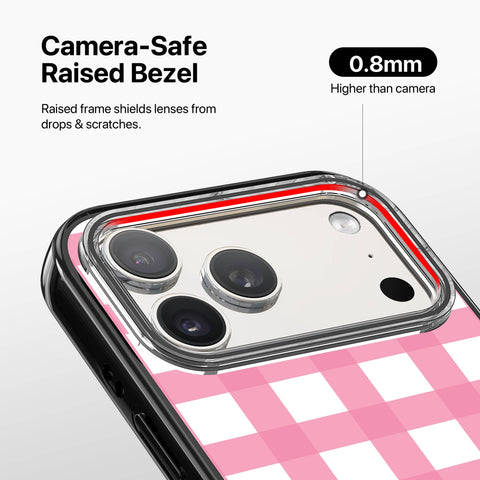 Magnetic iPhone Case - Pink Gingham