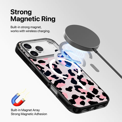 Magnetic iPhone Case - Pink Leopard