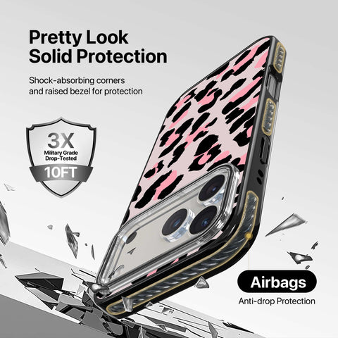 Magnetic iPhone Case - Pink Leopard