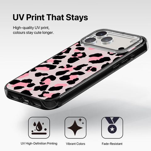Magnetic iPhone Case - Pink Leopard