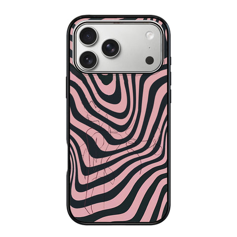 Magnetic Clear Case for iPhone – Pink Ripple Noir