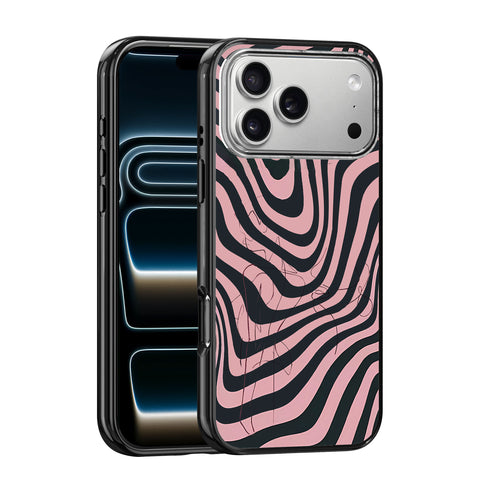 Magnetic Clear Case for iPhone – Pink Ripple Noir