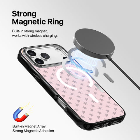 Magnetic iPhone Case - Pink Stars
