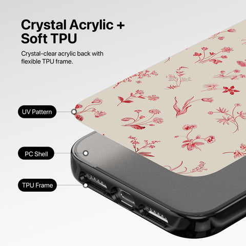 Magnetic iPhone Case - Red Botanics