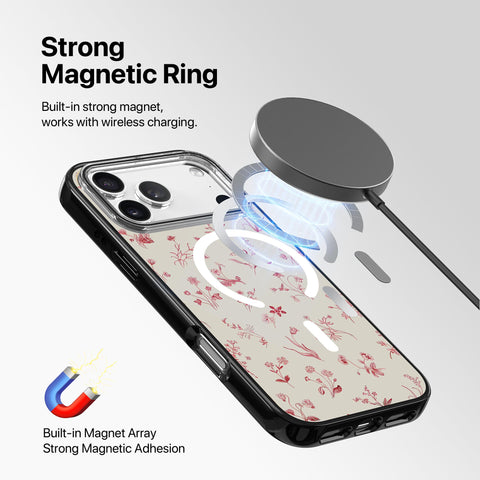 Magnetic iPhone Case - Red Botanics