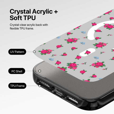 Magnetic Clear Case – Rose Scatter