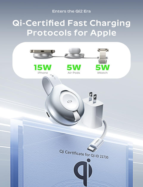 Multi-device charging station with compact design.