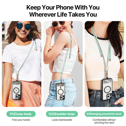 Multi-Way Crossbody Phone Lanyard - Light Green