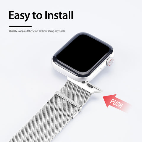 Premium Milanese Apple Watch Band – Silver