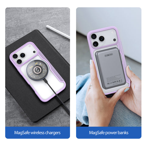 iPhone 17 Pro Max Purple PU Leather Wallet Case with MagSafe & Card Slots