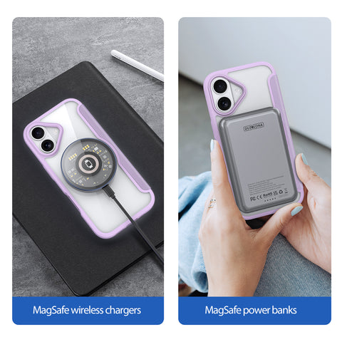 iPhone 17 Purple PU Leather Wallet Case with MagSafe & TPU Frame