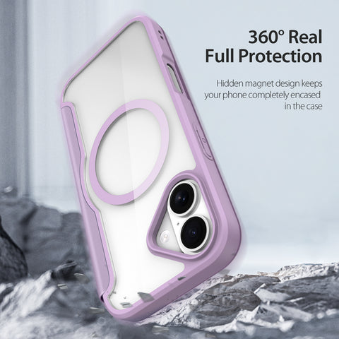 iPhone 17 Purple PU Leather Wallet Case with MagSafe & TPU Frame