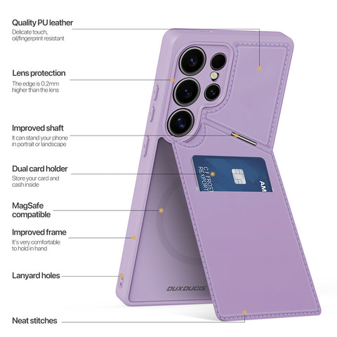 Samsung Galaxy S25 Ultra Magnetic Case with Stand - Purple