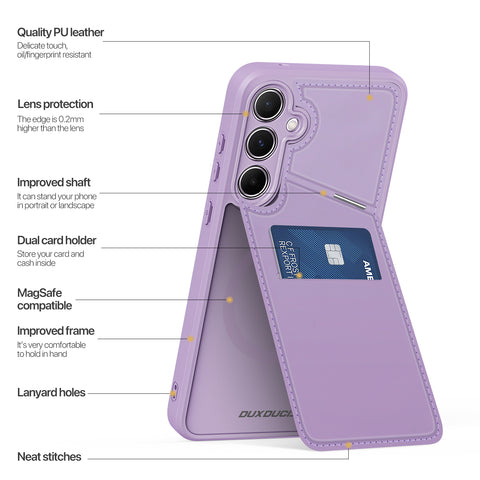 Samsung Galaxy S25 Magnetic Case with Stand - Purple