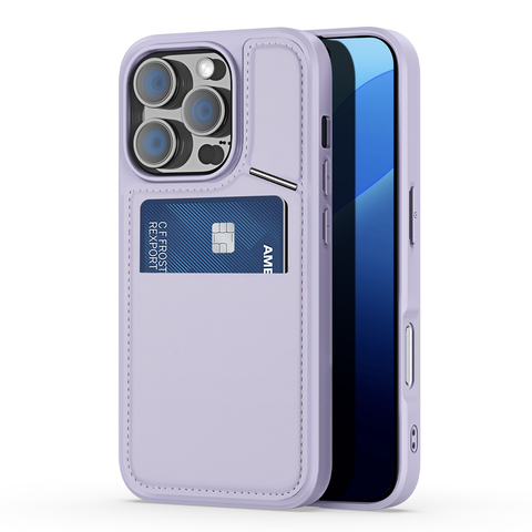 Purple iPhone 16 Pro Max cardholder case