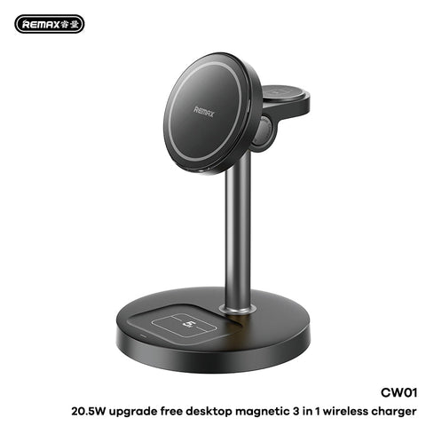 Magnetic 3 in 1 Wireless Charger Stand for iPhone, Apple Watch & AirPods