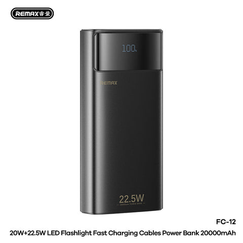 20000mAh Power Bank with Built In Cables & Fast Charging