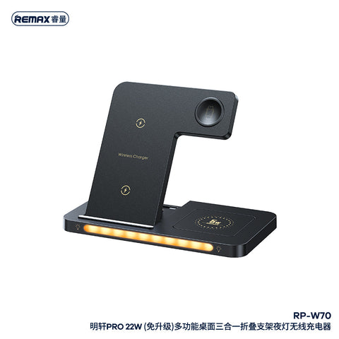 3 in 1 Wireless Charging Dock with Tap Night Light