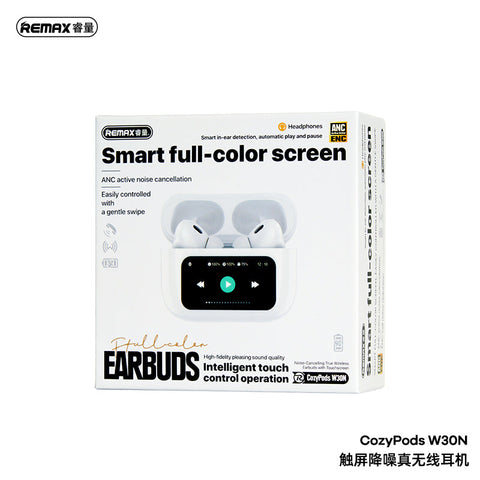 Bluetooth ANC Earbuds with LCD Touch Case – Noise Cancelling