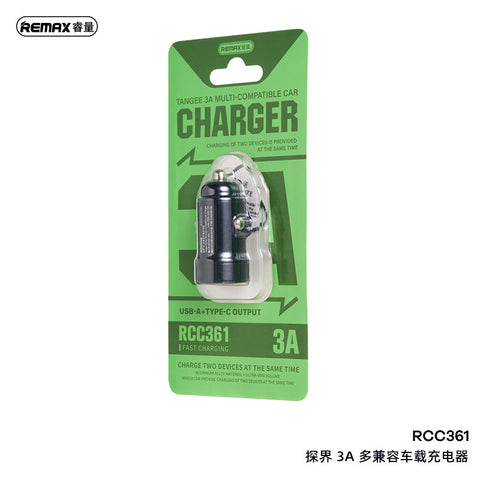 Dual Port Aluminium Car Charger 15W – USB & Type C
