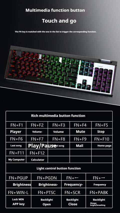 AULA T610 Wireless 2.4G Gaming Keyboard & Mouse Combo Black