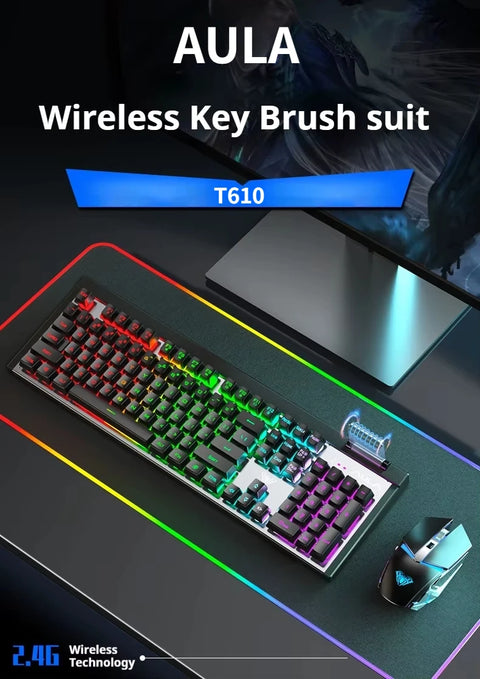 AULA T610 Wireless 2.4G Gaming Keyboard & Mouse Combo Black
