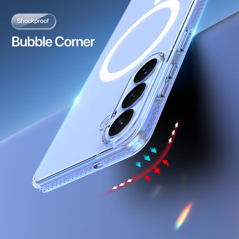 Samsung Galaxy S26 Crystal Clear Magnetic Case - Shockproof TPU + PC Hybrid Shell