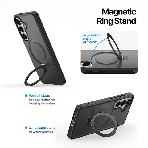 Samsung Galaxy S26 Magnetic Case with Built-in Stand - Black