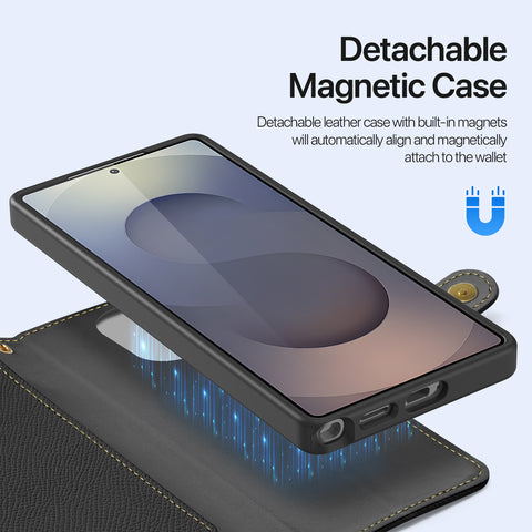 Samsung Galaxy S26 Ultra 2-in-1 Detachable Leather Wallet Case - Black