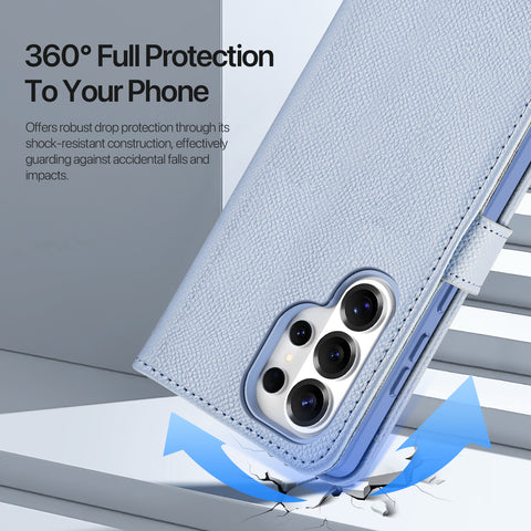 Samsung Galaxy S26 Ultra 2-in-1 Detachable Leather Wallet Case - Light Blue