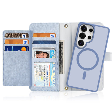 Samsung Galaxy S26 Ultra 2-in-1 Detachable Leather Wallet Case - Light Blue