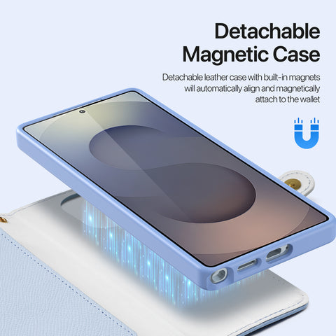 Samsung Galaxy S26 Ultra 2-in-1 Detachable Leather Wallet Case - Light Blue