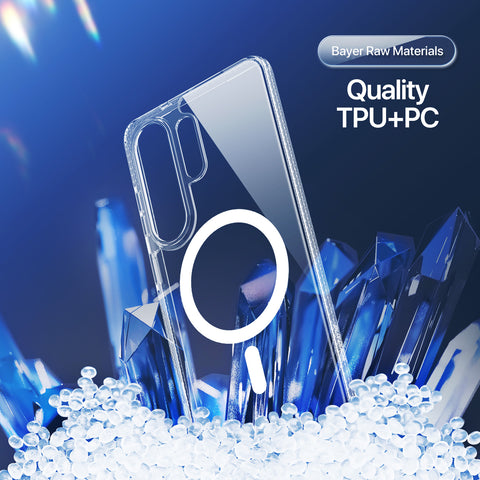 Samsung Galaxy S26 Ultra Crystal Clear Magnetic Case - Shockproof TPU + PC Shell