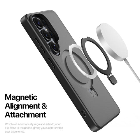 Samsung Galaxy S26 Ultra Magnetic Ring Case - Built-in View Stand - Black
