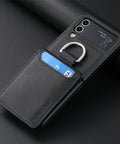 Durable Samsung Galaxy Z Flip 5 wallet case with magnetic closure